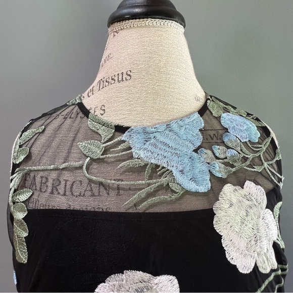 Calvin Klein Dress embroidered elevated by peekaboo illusion mesh size 10 - Picture 3 of 12